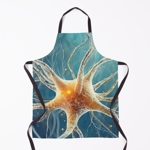 Item preview, Close-up of a neuron on a blue background. designed and sold by coffeeflavour.