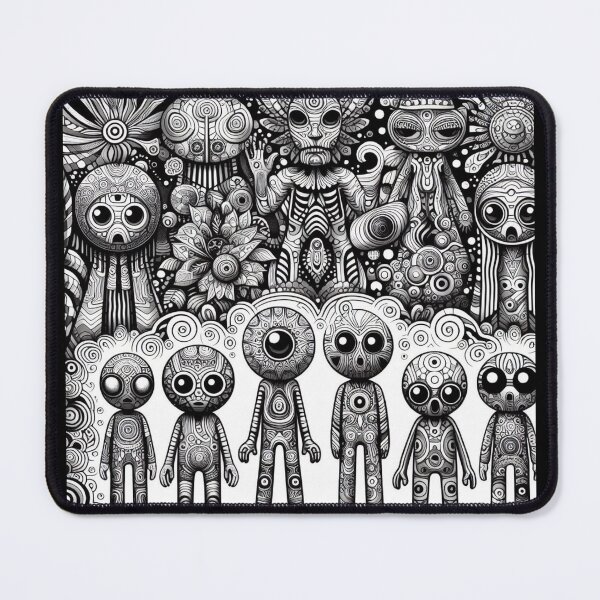 Item preview, Psychedelic Black and White Trip" Artwork Print designed and sold by DarkSideArtz.