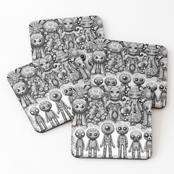 Item preview, Psychedelic Black and White Trip" Artwork Print designed and sold by DarkSideArtz.