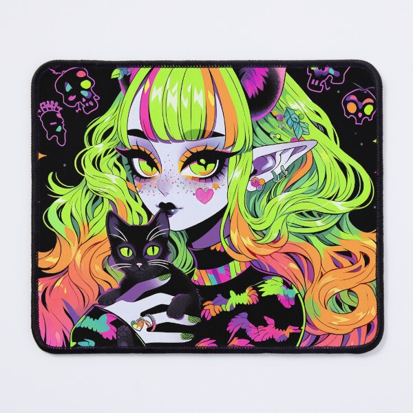 Item preview, Vibrant Mystic Feline Anime Girl designed and sold by bubblegoth.