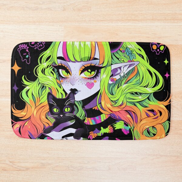 Item preview, Vibrant Mystic Feline Anime Girl designed and sold by bubblegoth.