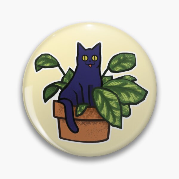 Item preview, Annoying black kitty sitting in planter designed and sold by farofael.