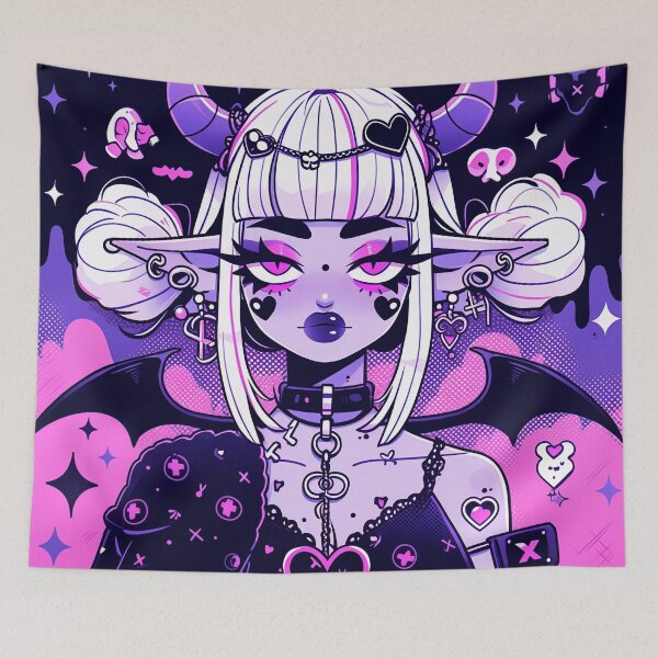 Item preview, Pastel Kawaii Gothic Elf Fantasy Anime Girl designed and sold by bubblegoth.