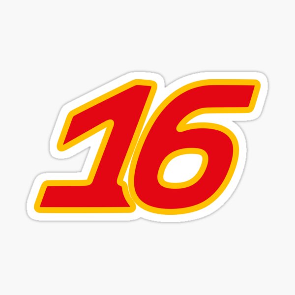 Item preview, Formula 1 Charles Leclerc Racing Number 16 Ferrari Red stickers for F1 fans designed and sold by Pink Polar F1.