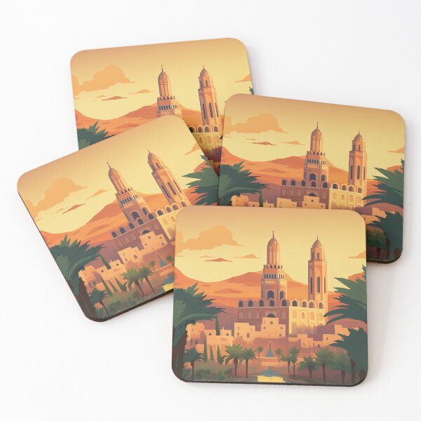 Item preview, Retro Travel Poster Marrakesh - Discover the Exotic Charms of Morocco's Jewel! Tags: designed and sold by StrasserArt.