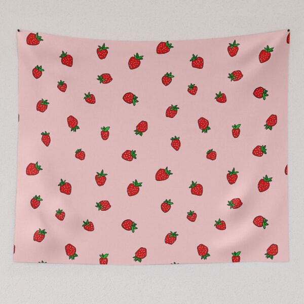 Item preview, Cute Red Outlined Stawberries  Pink Back designed and sold by ClearAndHappy.
