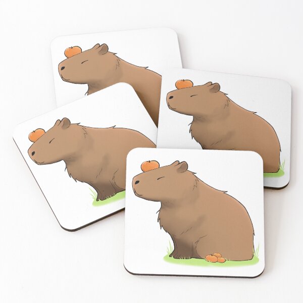 Item preview, tangerine capybara designed and sold by RoxyRockbell.