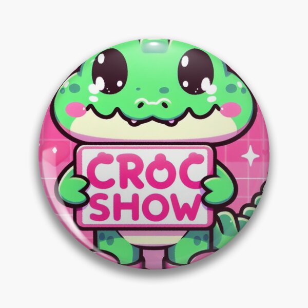 Item preview, little kawaii pink croc with his show sign designed and sold by SaraDatCool.