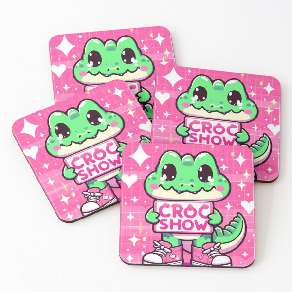 Item preview, little kawaii pink croc with his show sign designed and sold by SaraDatCool.