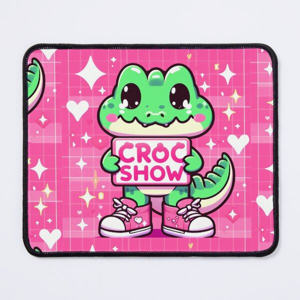 Item preview, little kawaii pink croc with his show sign designed and sold by SaraDatCool.