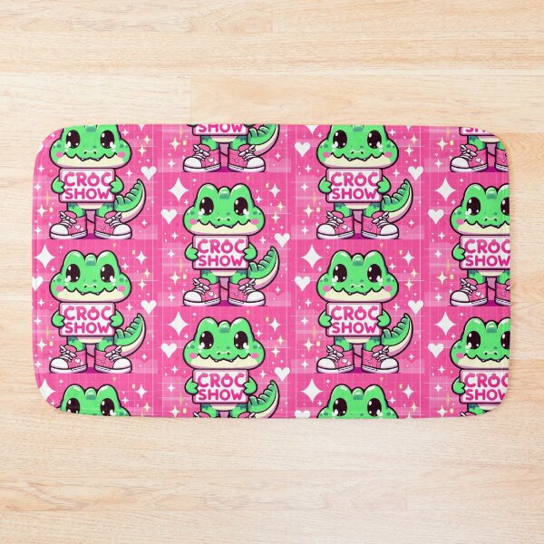 Item preview, little kawaii pink croc with his show sign designed and sold by SaraDatCool.