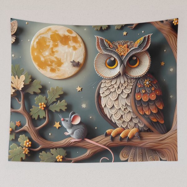 Item preview, Enchanted Night: The Owl and the Moon designed and sold by Patriot Artyfact.