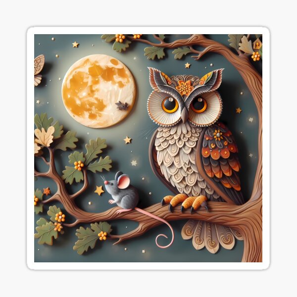 Item preview, Enchanted Night: The Owl and the Moon designed and sold by Patriot Artyfact.