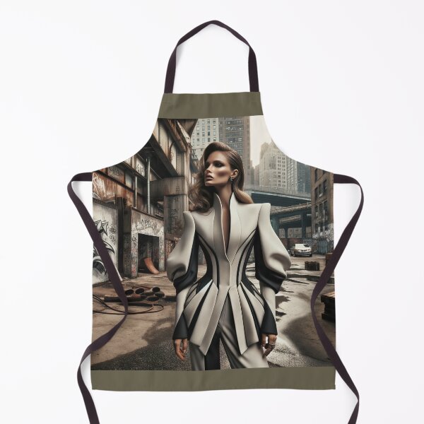 Item preview, Woman in a striking, contemporary fashion ensemble posed against the backdrop of a gritty designed and sold by AndreaMart.