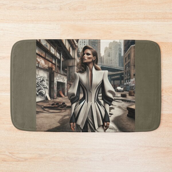 Item preview, Woman in a striking, contemporary fashion ensemble posed against the backdrop of a gritty designed and sold by AndreaMart.