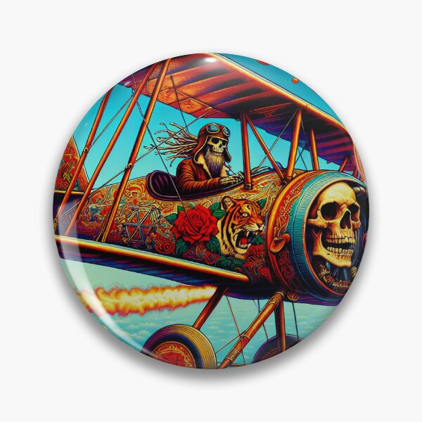 Item preview, Skeleton Dread Pilot WWII Bi-Plane Flying Super High  designed and sold by HippieFarms11.