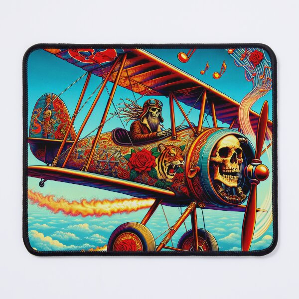 Item preview, Skeleton Dread Pilot WWII Bi-Plane Flying Super High designed and sold by HippieFarms11.