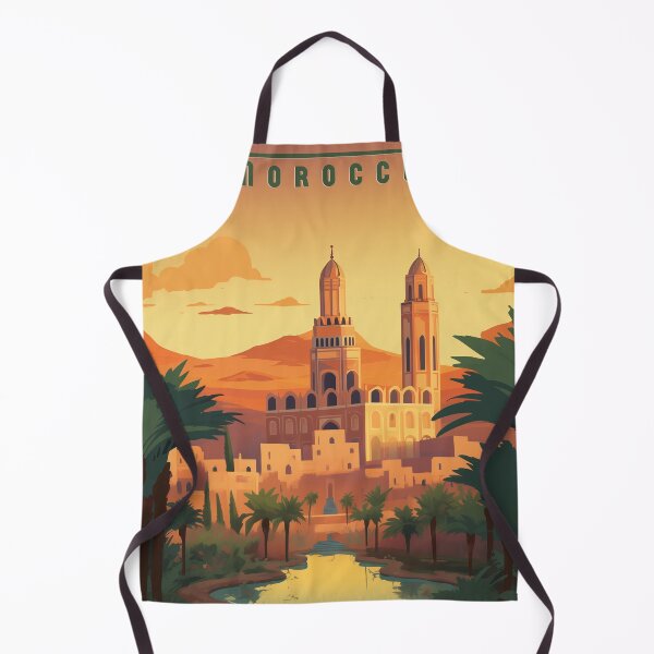 Item preview, Retro Travel Poster Marrakesh - Discover the Exotic Charms of Morocco's Jewel! Tags: designed and sold by StrasserArt.