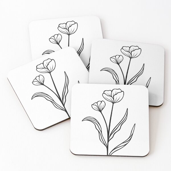 Item preview, Floral Line Art | Elegant Wildflower Leafy Stem designed and sold by RachelFCreative.