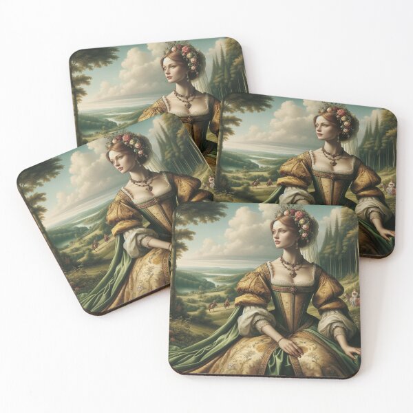 Item preview, Renaissance art, showing a woman in period attire, with a focus on the romantic beauty ideals of the time designed and sold by AndreaMart.