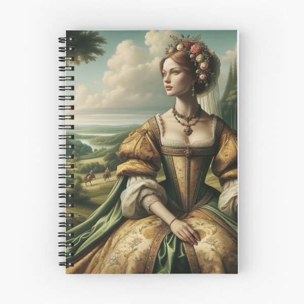 Item preview, Renaissance art, showing a woman in period attire, with a focus on the romantic beauty ideals of the time designed and sold by AndreaMart.