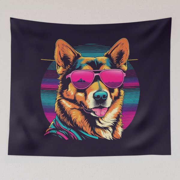 Item preview, Dog with glasses when the furry gaze becomes the centerpiece of canine fashion designed and sold by Pulsant  Paintings.