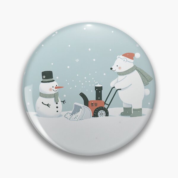 Item preview, Snowman and Polar Bear with Snow Blower designed and sold by zzz888.