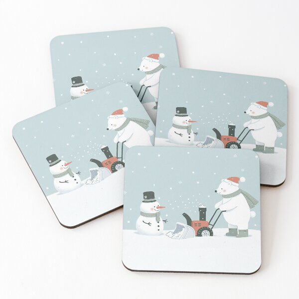 Item preview, Snowman and Polar Bear with Snow Blower designed and sold by zzz888.