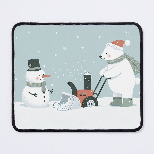 Item preview, Snowman and Polar Bear with Snow Blower designed and sold by zzz888.