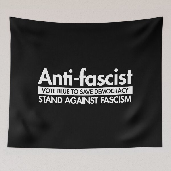 Item preview, Anti-fascist - vote blue to save democracy (white) designed and sold by Thelittlelord.