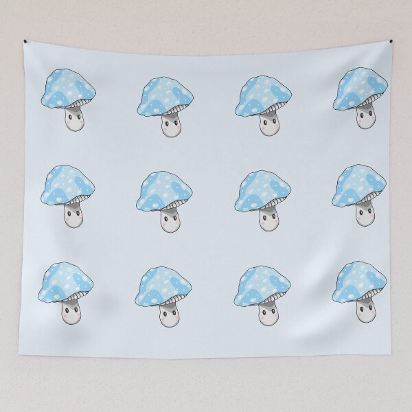 Item preview, Cute blue mushroom  designed and sold by blackygoldcat.