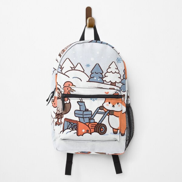 Item preview, Turkey and Fox Joy in the Snow with Snow Blower designed and sold by zzz888.