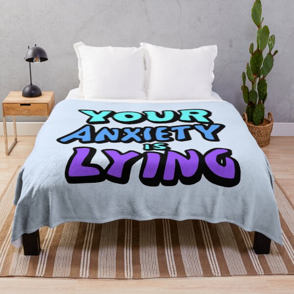 Item preview, Your Anxiety Is Lying! Blue Purple Cyan designed and sold by PMCreative.