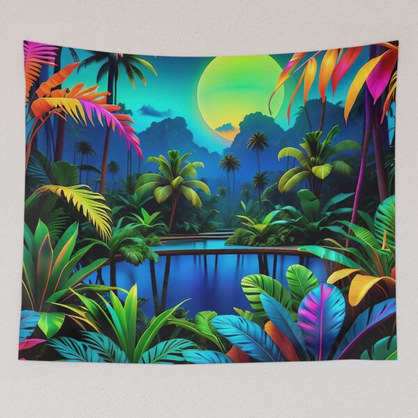 Item preview, Cool Neon Jungle Pattern designed and sold by TheArtOfPat.