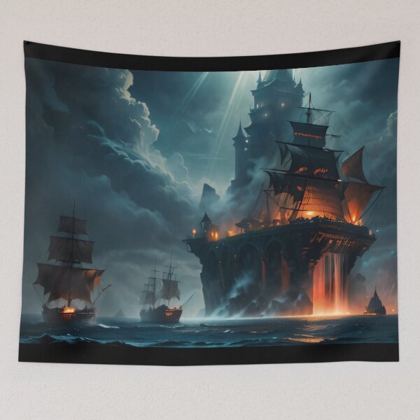 Item preview, Pirate Ships Attack Castle on Island designed and sold by EXON-Publishing.