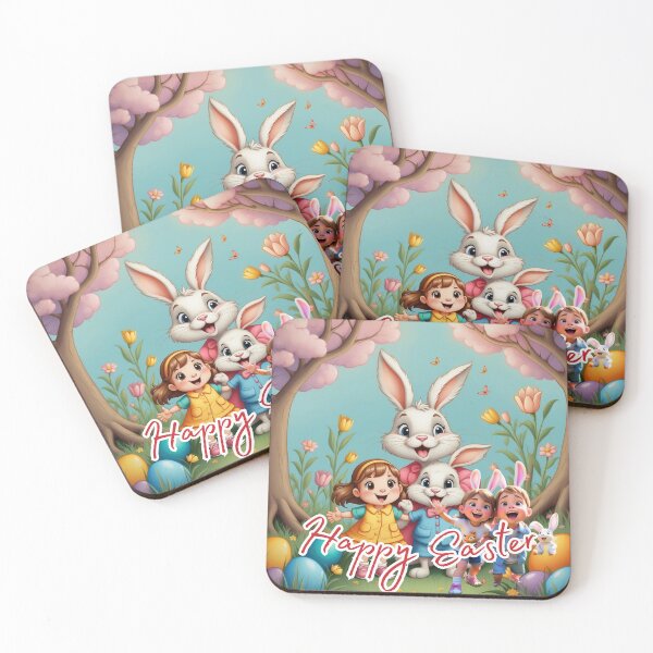 Item preview, Happy Easter Kids & Rabbits designed and sold by RoseAIArtRhythm.