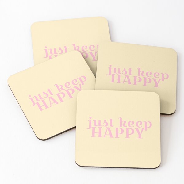 Item preview, Just Keep Happy Pink Saying designed and sold by fontspree.
