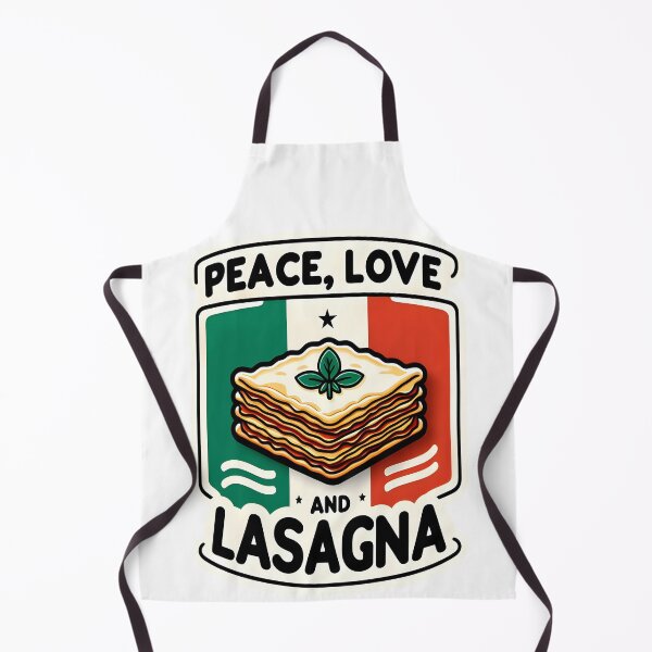 Item preview, Peace, Love And Lasagan Foody Slogan designed and sold by AlphaTeez.