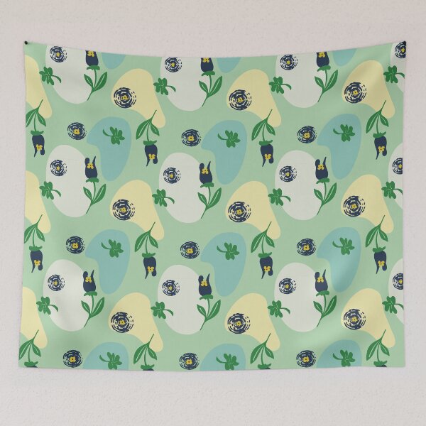 Item preview, Abstract floral pattern in pastel colors designed and sold by Karin Schön.