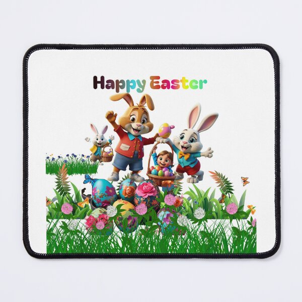 Item preview, Happy Easter, Rabbits & Kid designed and sold by RoseAIArtRhythm.