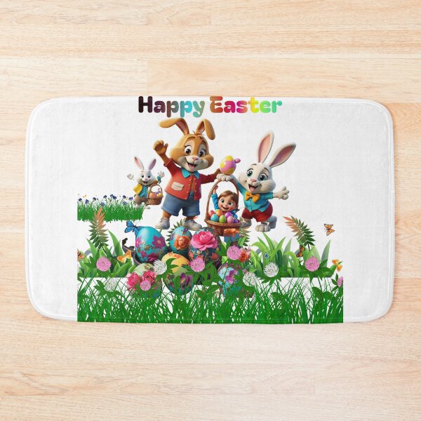 Item preview, Happy Easter, Rabbits & Kid designed and sold by RoseAIArtRhythm.