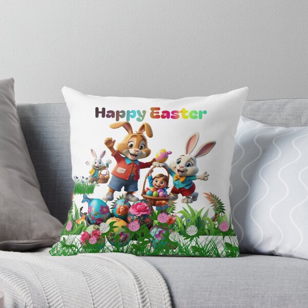 Item preview, Happy Easter, Rabbits & Kid designed and sold by RoseAIArtRhythm.