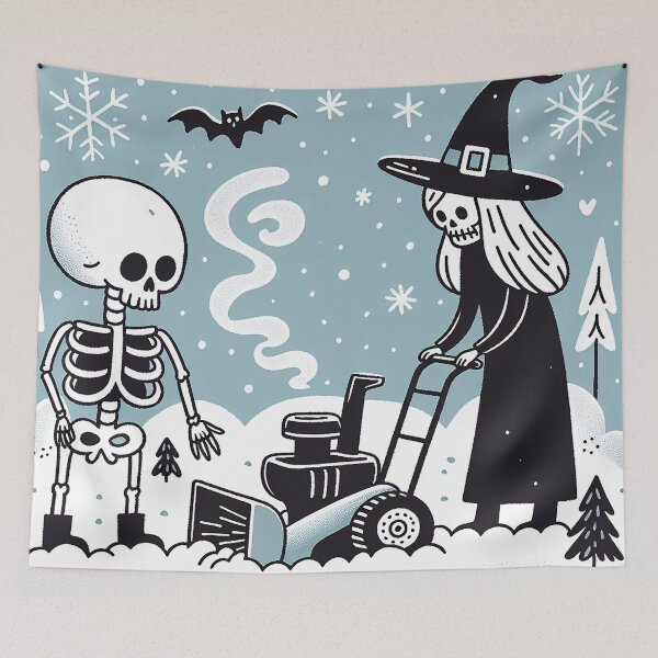 Item preview, Snow Blower Fantasy with Skeleton and Witch designed and sold by zzz888.