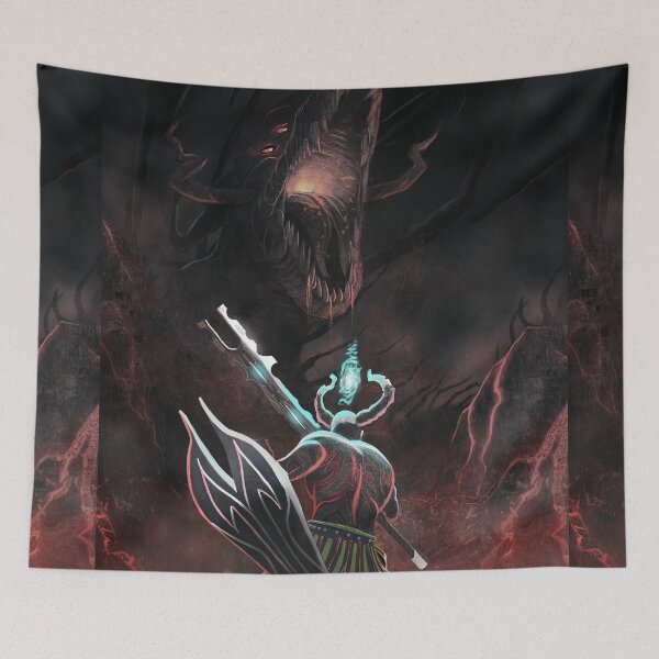 Item preview, A warrior monk faces a lava dragon designed and sold by François Roebben.