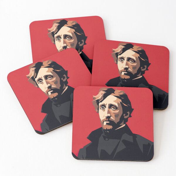 Item preview, Henry David Thoreau | Red minimalism designed and sold by ComicsFactory.