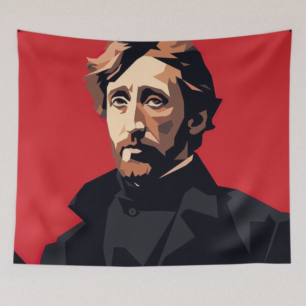 Item preview, Henry David Thoreau | Red minimalism designed and sold by ComicsFactory.