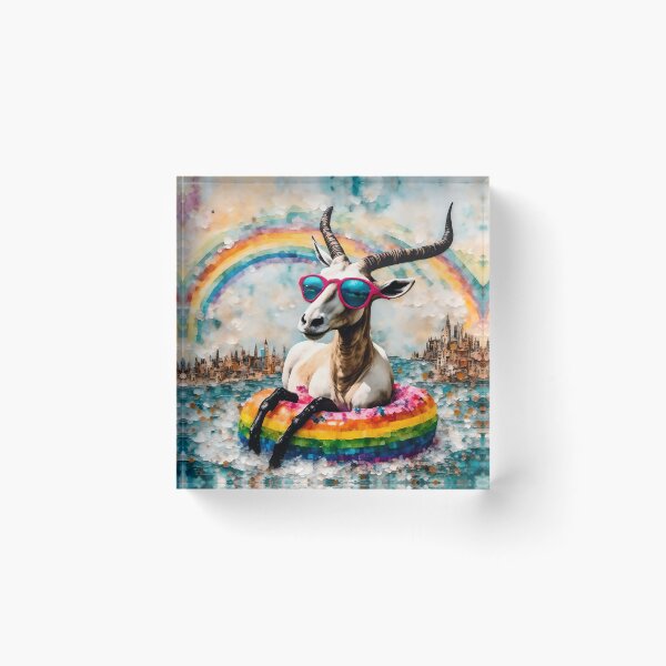 Item preview, Oryx floating on the river designed and sold by Angelandspot.
