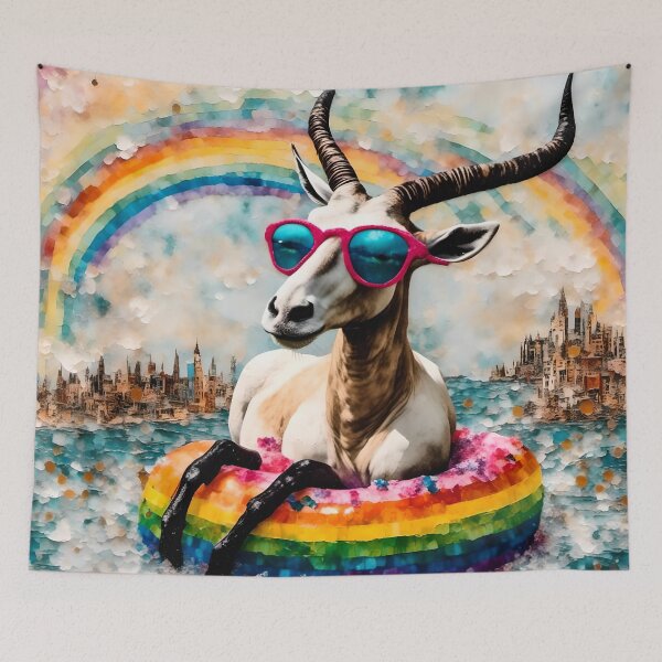 Item preview, Oryx floating on the river designed and sold by Angelandspot.