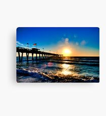 Sunset @ Sharkys Pier - Venice Beach, Florida Canvas Print
