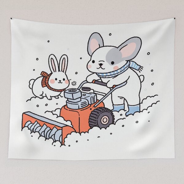 Item preview, Snow Blower Collaboration of French Bulldog and Snow Bunny designed and sold by zzz888.